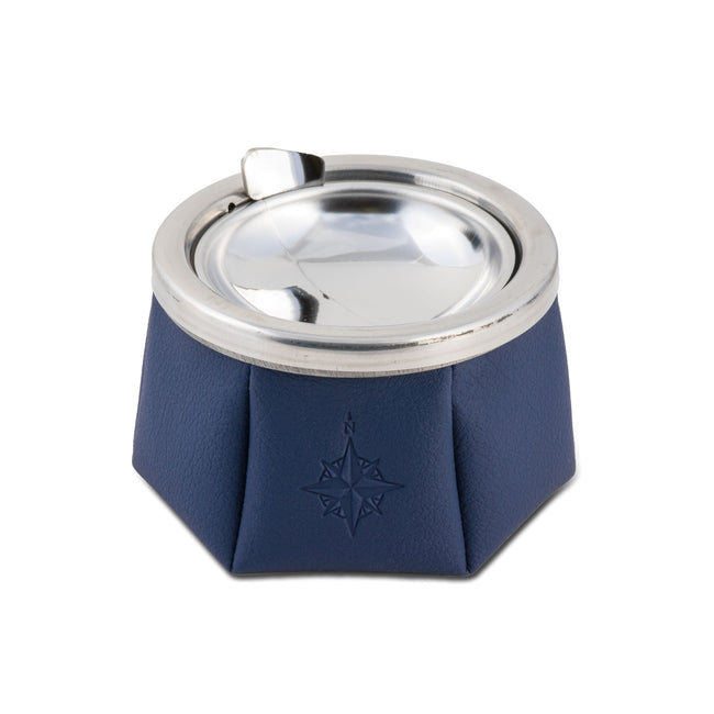 Blue Premium Windproof Ashtray with Stainless Steel Guard