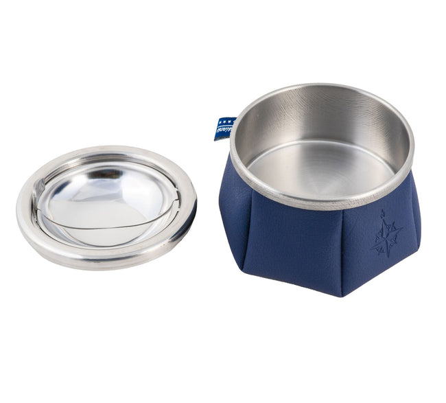 Blue Premium Windproof Ashtray with Stainless Steel Guard