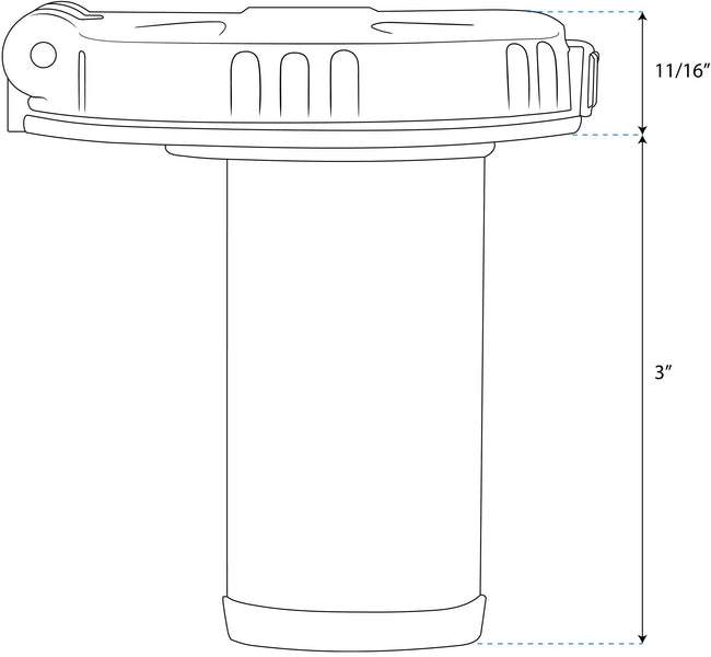 Stainless Steel EPA/CARB Contoured Flip Top Pressurized Deck Fill - Waste