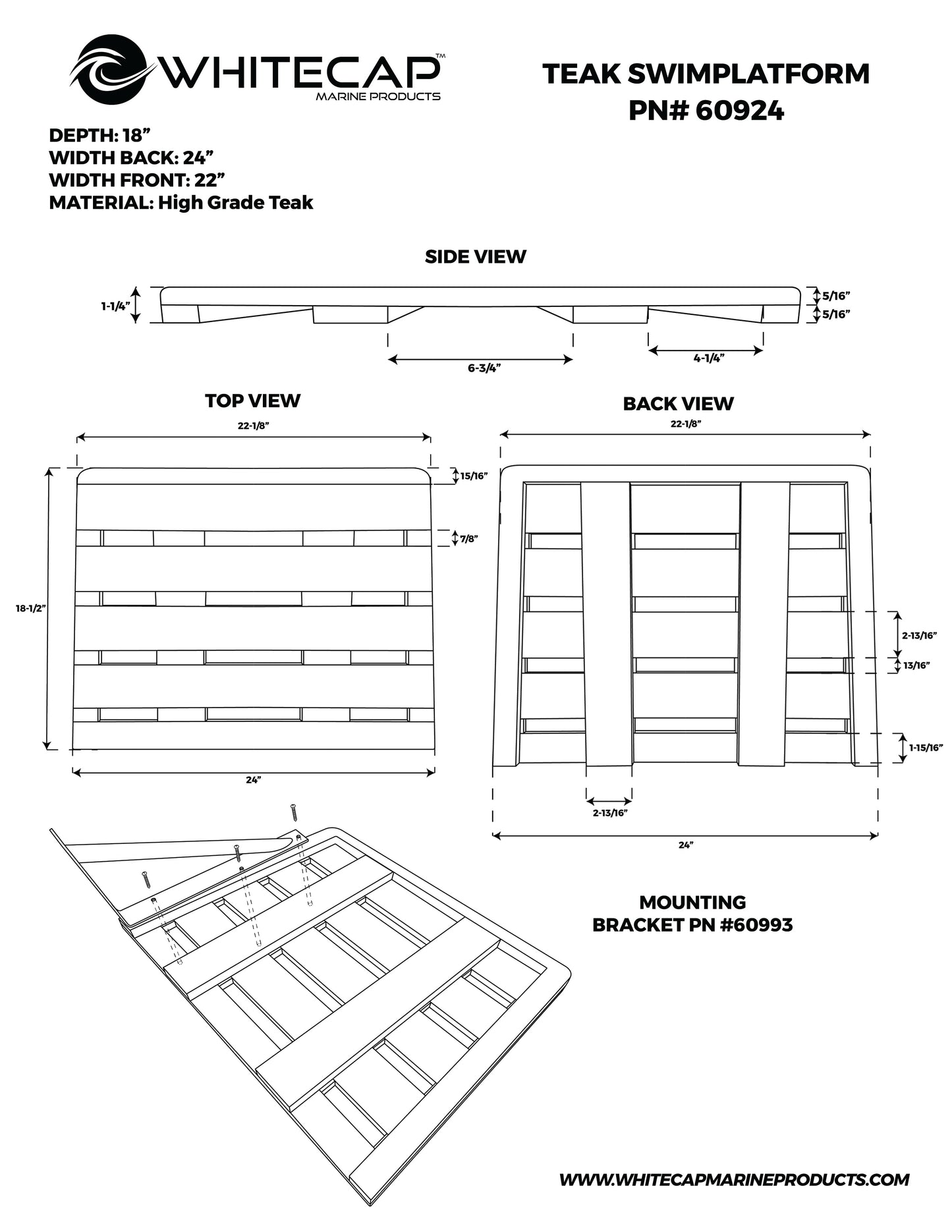 Teak Swim Platform