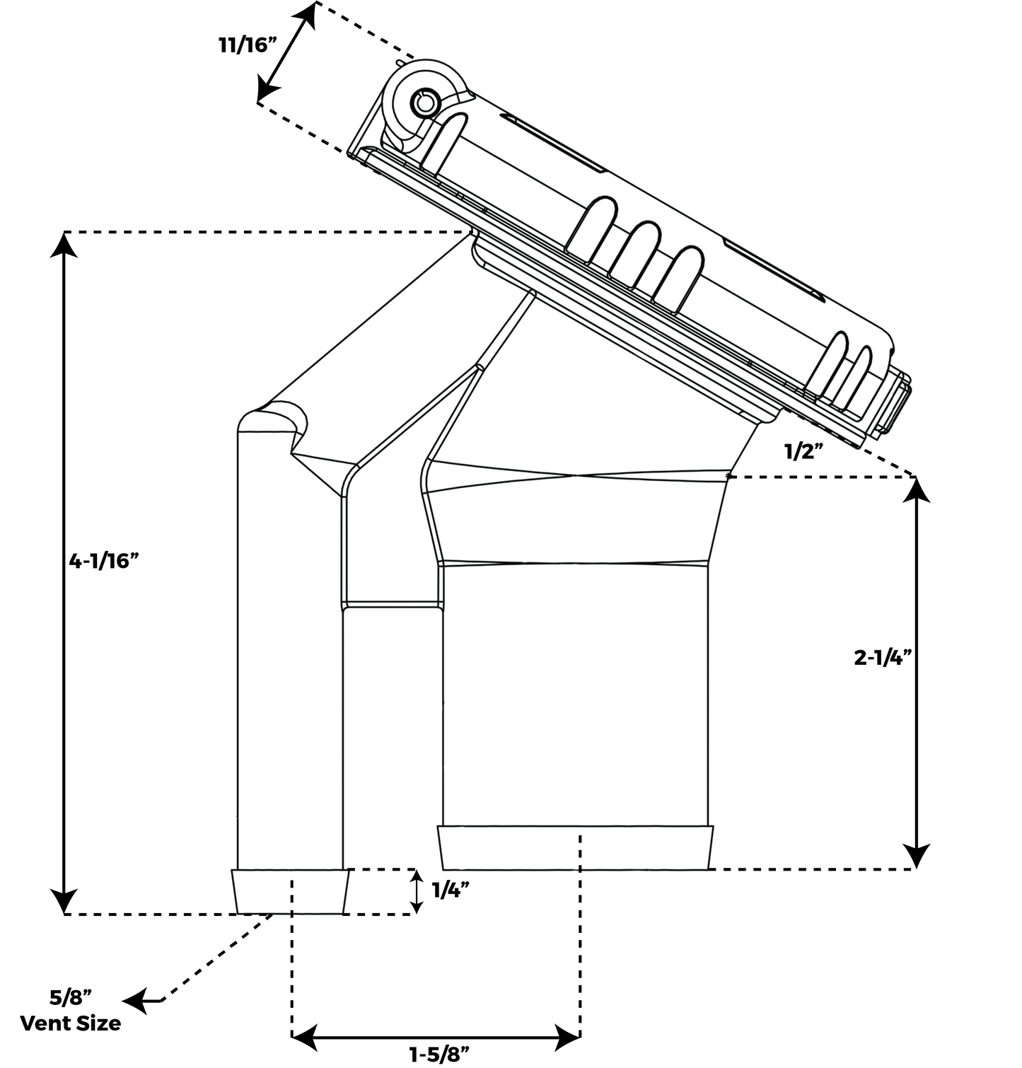 30° Stainless Steel EPA/CARB Contoured Flip Top Pressurized Deck Fill - Gas