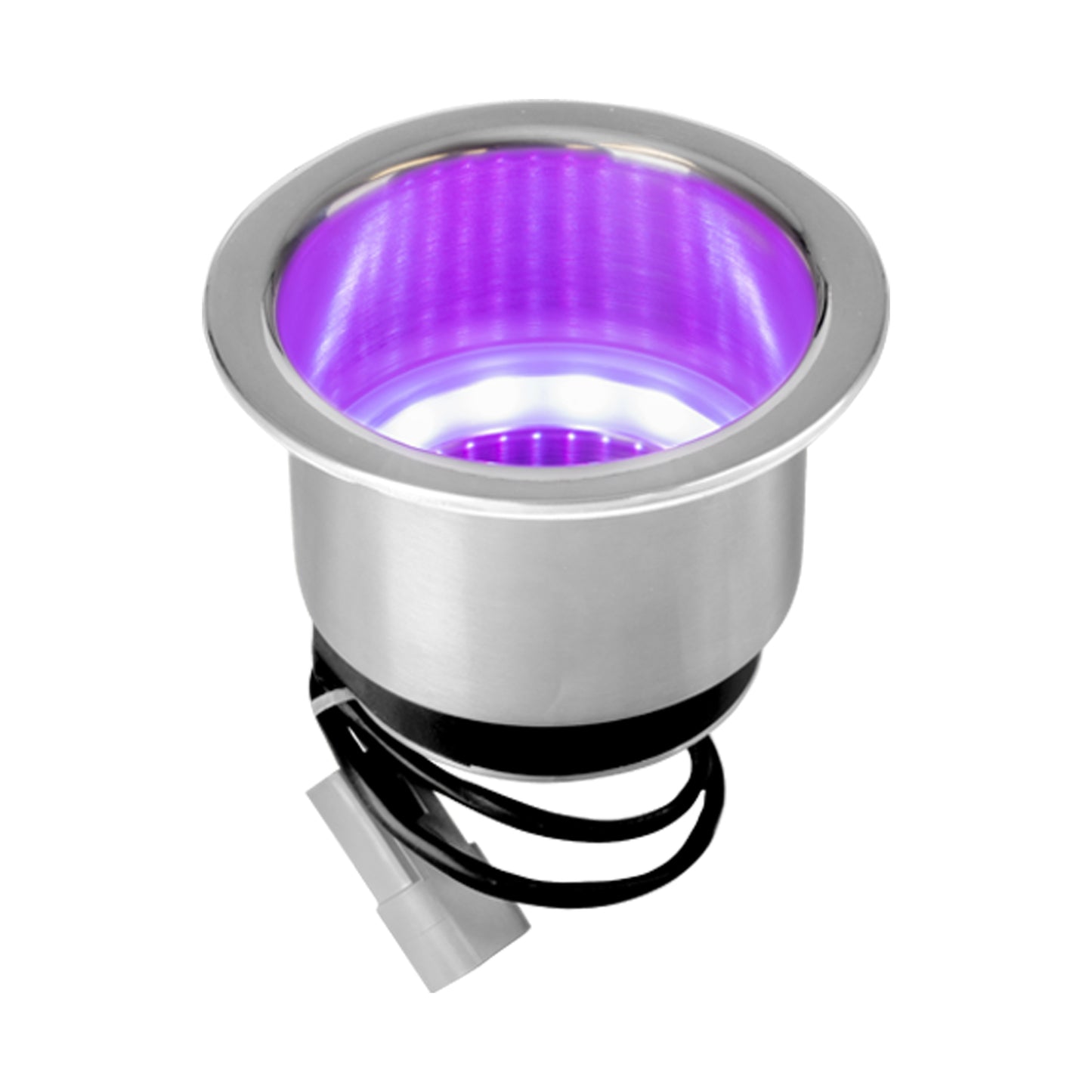 Wide Lip RGB LED Stainless Steel Cup Holder - 2 AMP